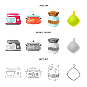 厨房与厨师图标 现代厨房用具矢量图集解析